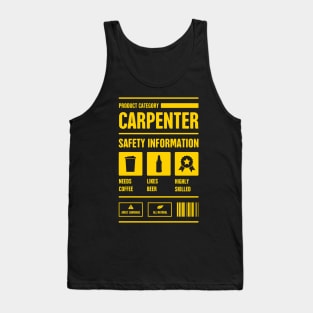 Funny Carpenter Safety Information Tank Top